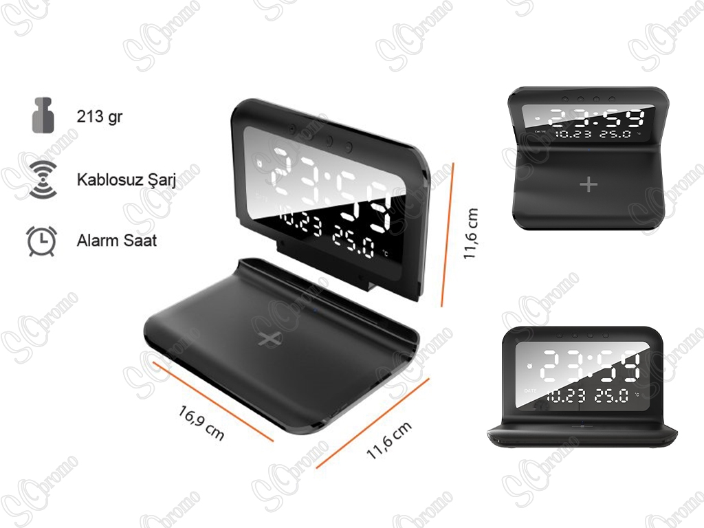 KABLOSUZ SARJ CİHAZI (MASAÜSTÜ SAAT-ALARM)